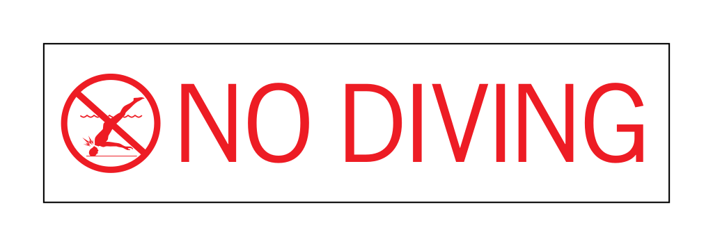Hyatt Place 2019 Pool Sign - No Diving - Wall Mount