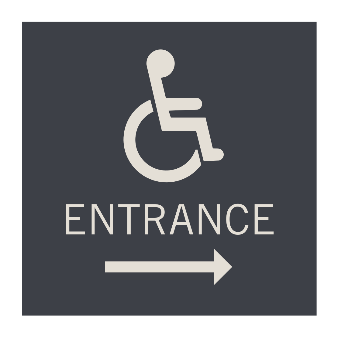 Hyatt Place 2019 Accessible Entrance Informational with Right Pointing Arrow