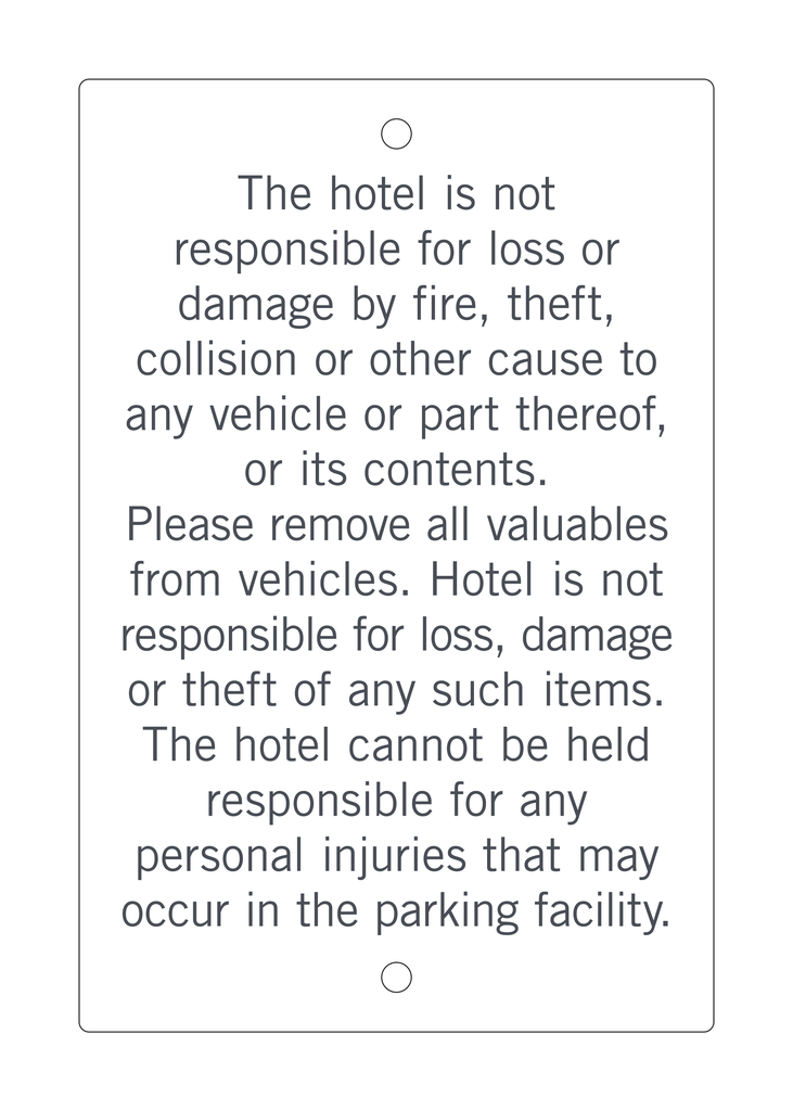 Hyatt House Parking Lot Disclaimer