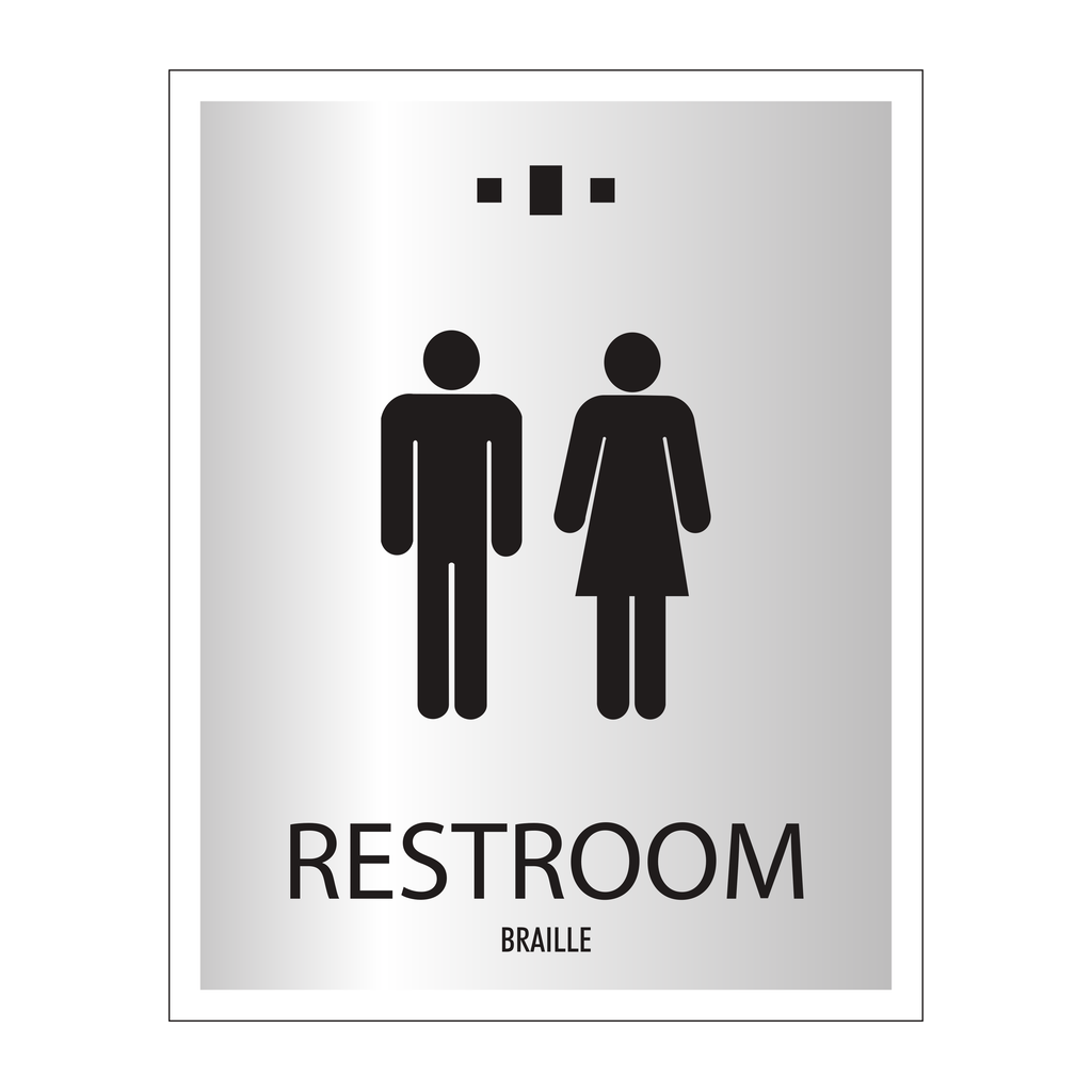 Marriott 1 Line Restroom ID Sign - Unisex (Silver Face)