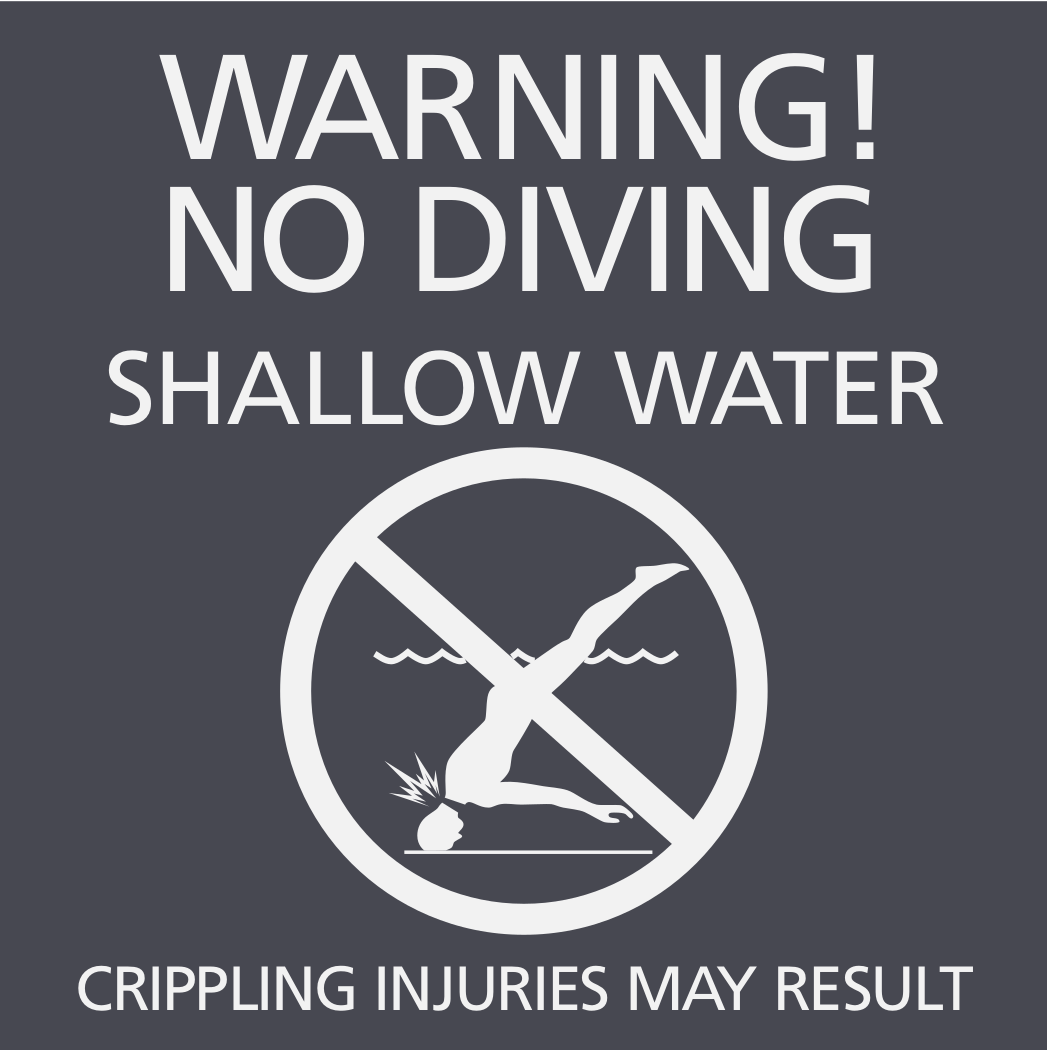 Residence Inn Pool Sign - No Diving Shallow Water Warning