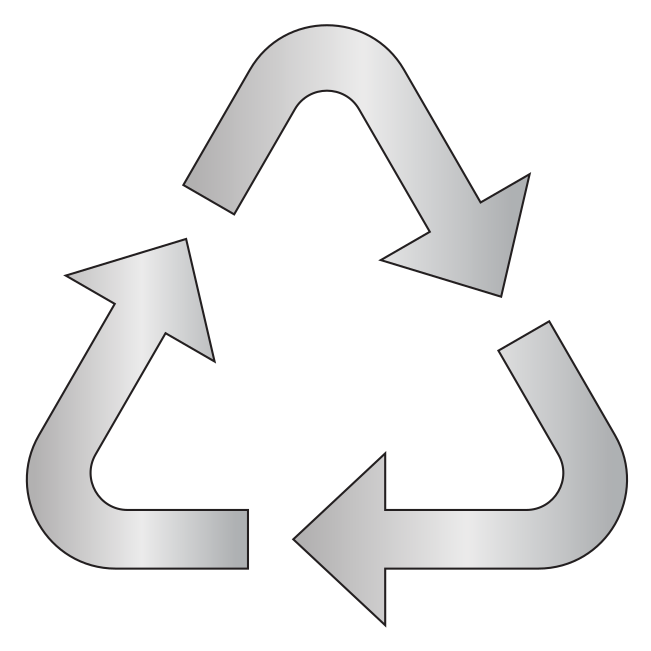 Residence Inn Recycling Symbol Wall Marker - Brushed Aluminum