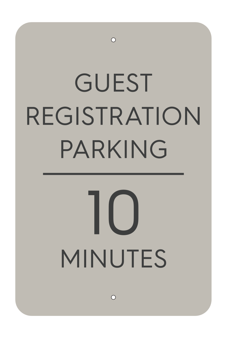 TownePlace Suites - Parking Sign - Guest Registration Parking 10 Minutes - Wall Mount