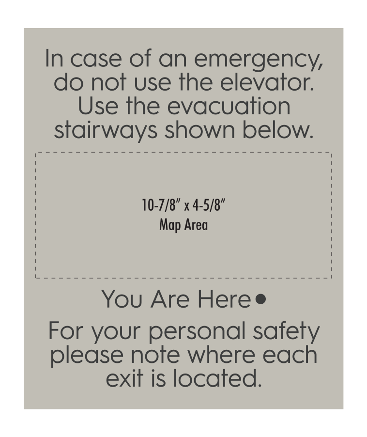 TownePlace Suites - Fire Evacuation Plan - In Case Of An Emergency, Do Not Use The Elevator. Use The Evacuation Stairways Shown Below. - Custom Copy