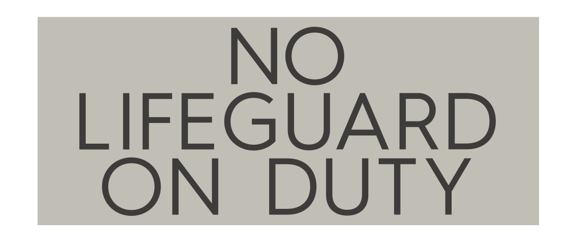 TownePlace Suites No Lifeguard On Duty - Wall Mount