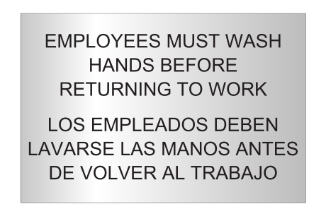 Fairfield Inn & Suites Informational Sign - Employees Must Wash Hands Before Returning to Work Los Empleados Deben Lavarse Las Manos Antes De Volver Al Trabajo
