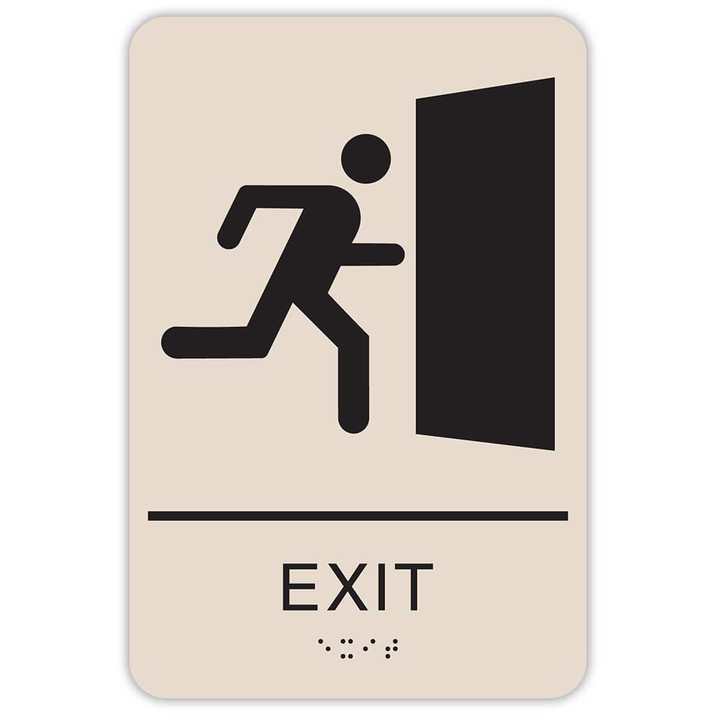 Publix Exit Sign, Rounded Corners - Taupe