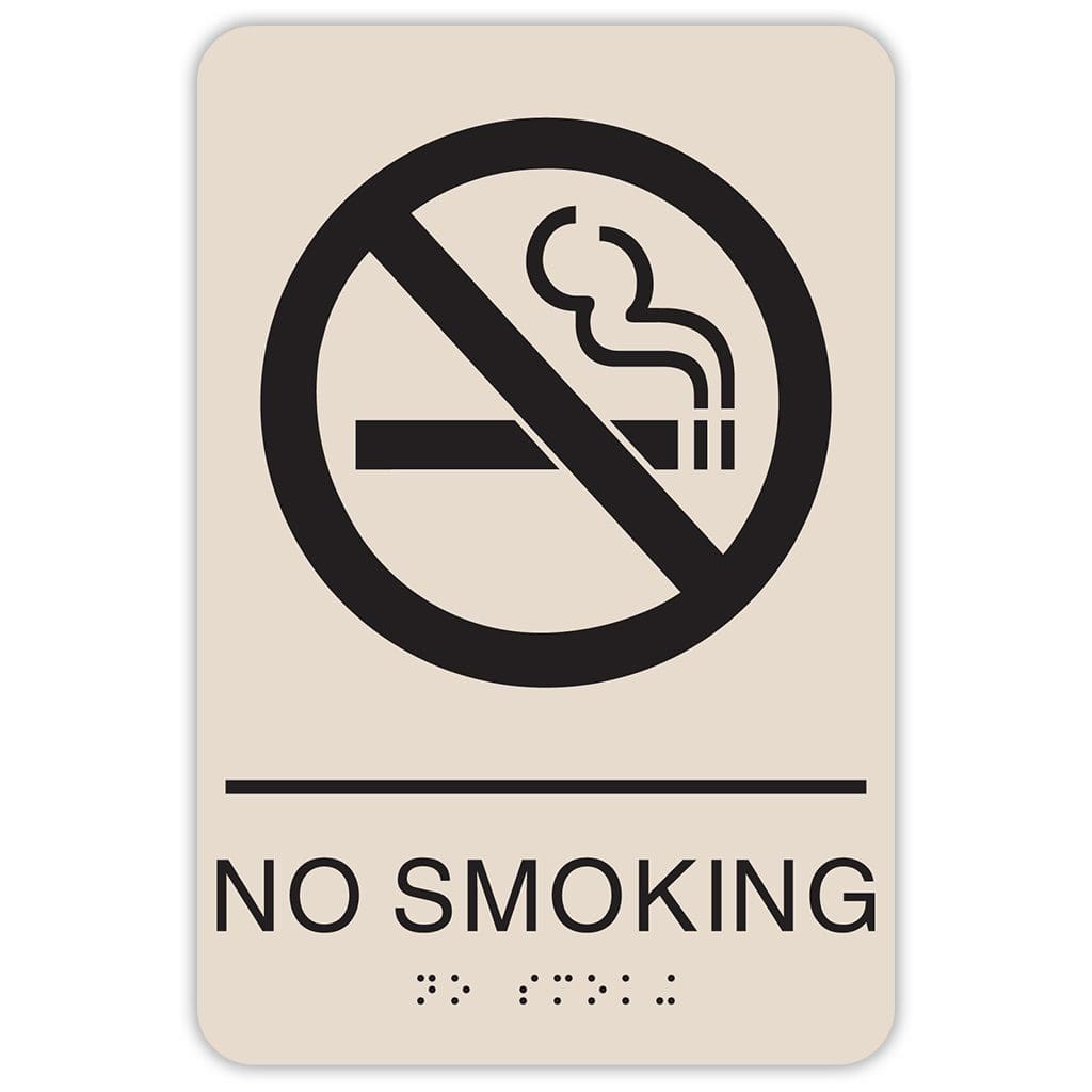 Publix No Smoking Sign, Rounded Corners - Taupe