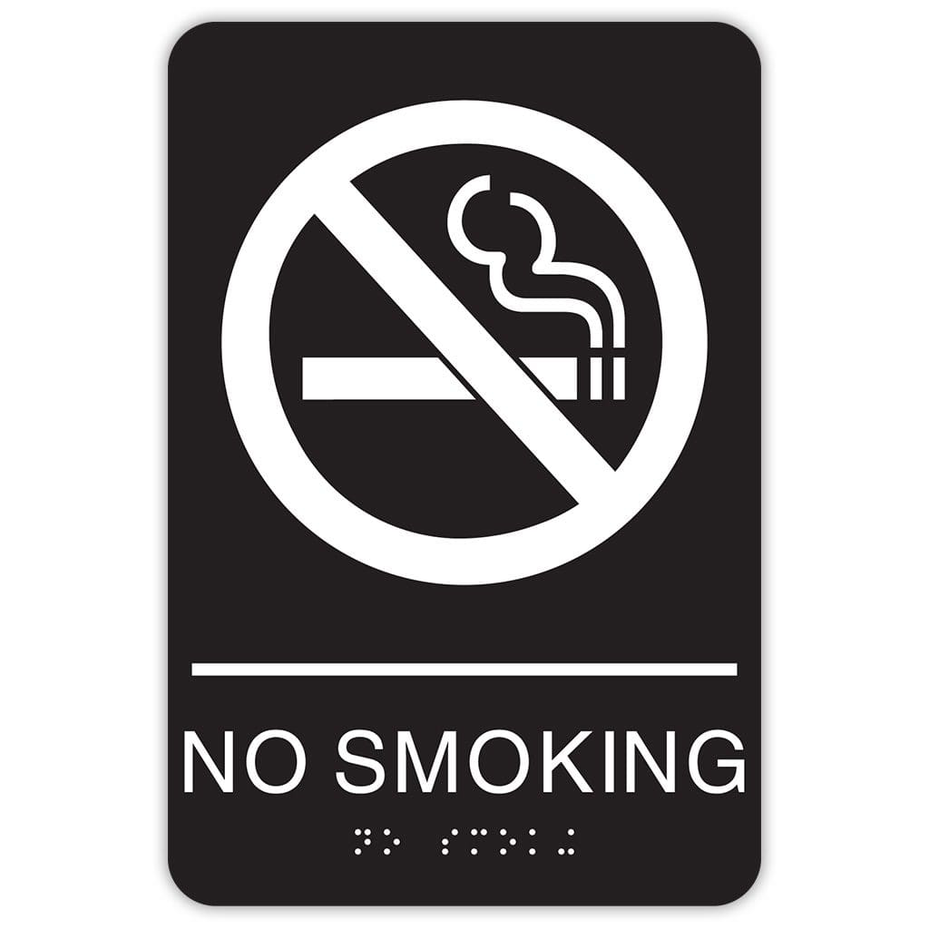 Publix No Smoking Sign, Rounded Corners - Black