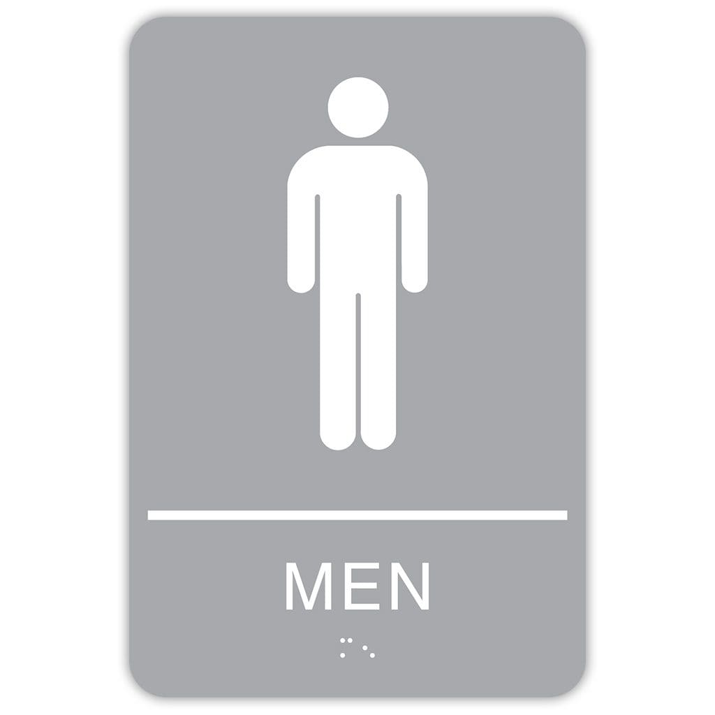 Publix Men Sign, Rounded Corners - Light Grey