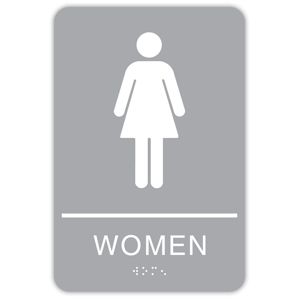 Publix Women Signs, Rounded Corners - Light Grey