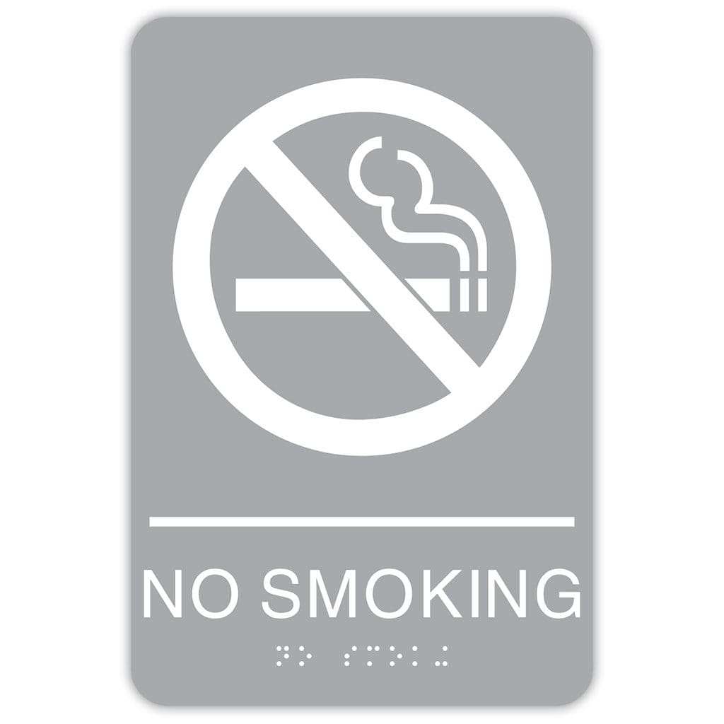 Publix No Smoking Sign, Rounded Corners - Light Grey