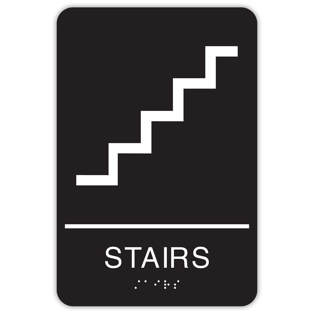 Publix Stairs Signs, Rounded Corners - Black