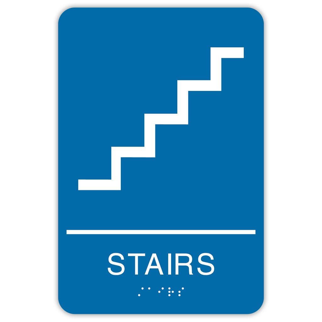 Publix Stairs Signs, Rounded Corners - Blue