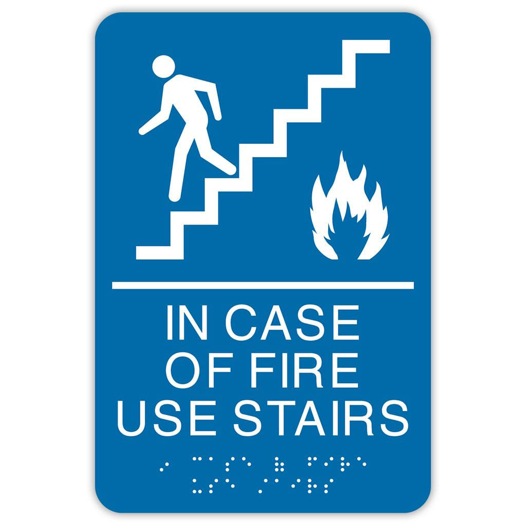 Publix In Case of Fire Sign, Rounded Corners - Blue