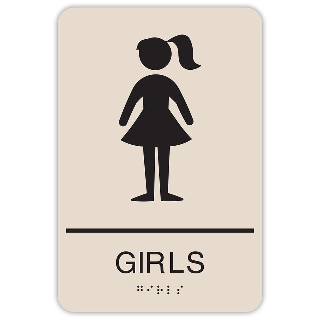 Publix Girls Sign, Rounded Corners - Taupe