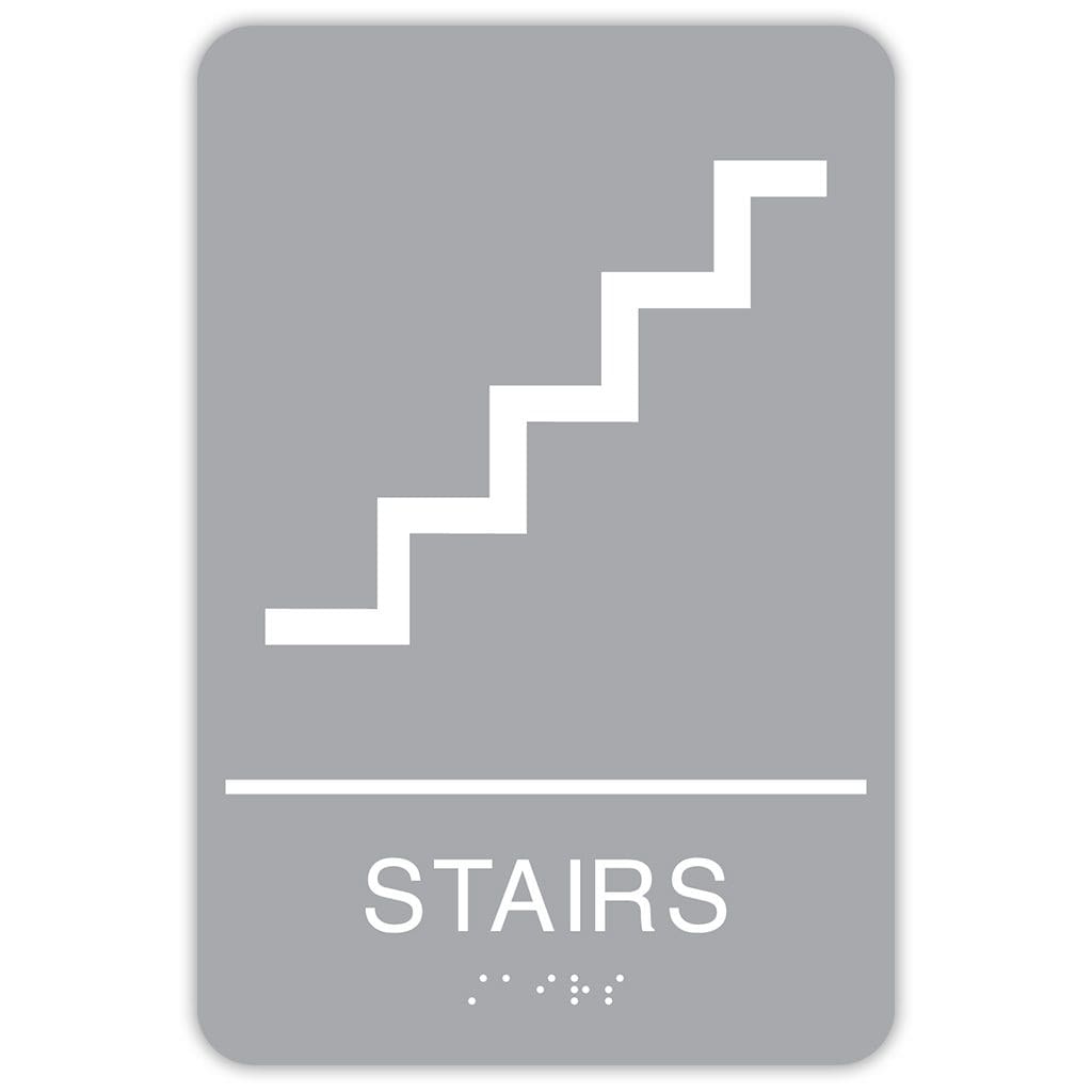 Publix Stairs Signs, Rounded Corners - Light Grey