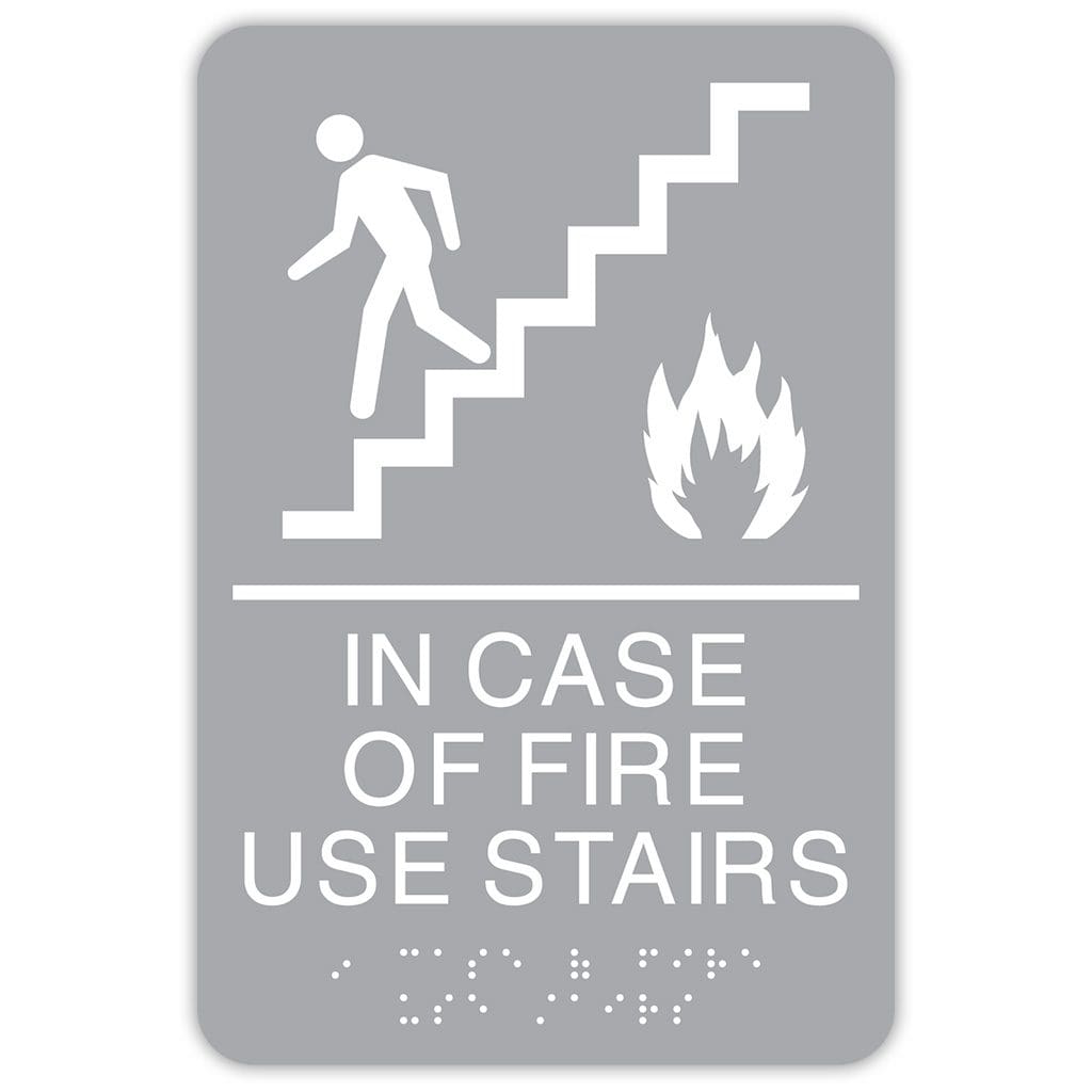 Publix In Case of Fire Sign, Rounded Corners - Light Grey