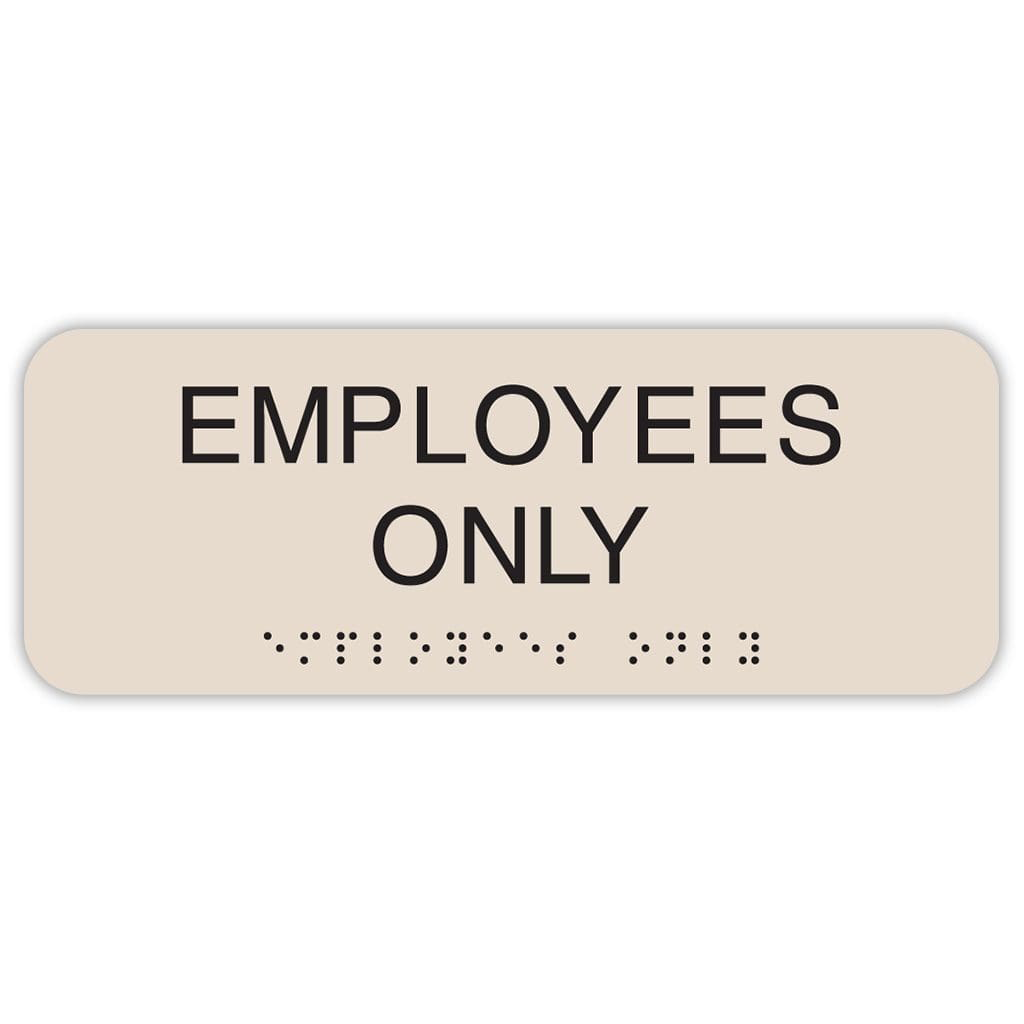 Publix Employees Only Sign, Rounded Corners - Taupe
