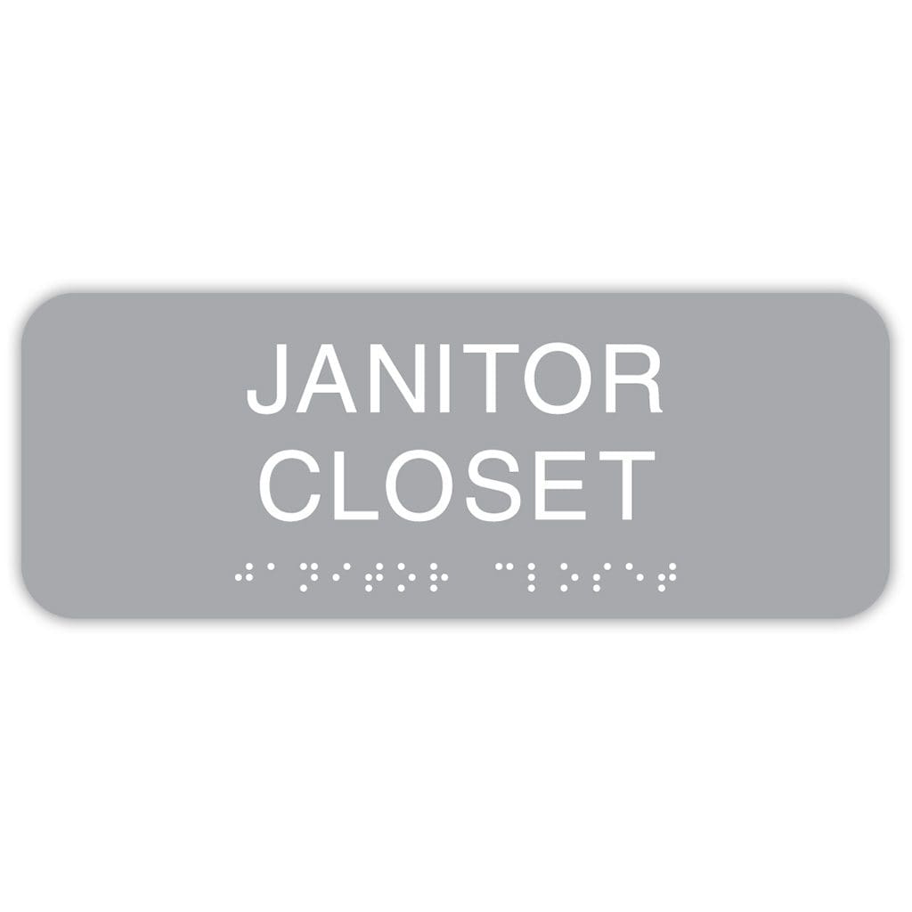 Publix Janitor Closet Sign, Rounded Corners - Light Grey