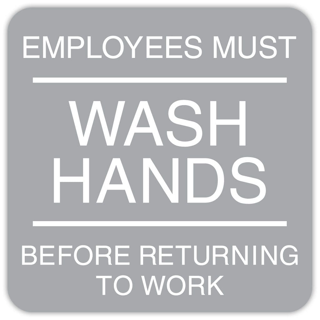 Publix Employees Must Wash Hands, Rounded Corners - Light Grey