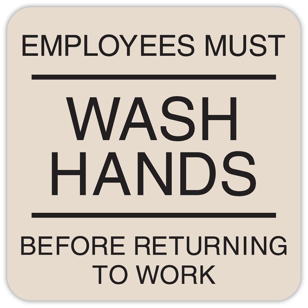 Publix Employees Must Wash Hands, Rounded Corners - Taupe