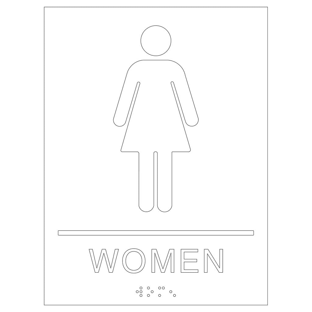 Publix Women Signs, Square Corners - Clear