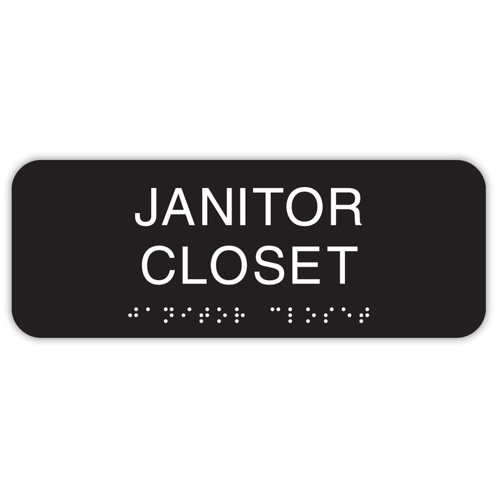 Publix Janitor Closet Sign, Rounded Corners - Black