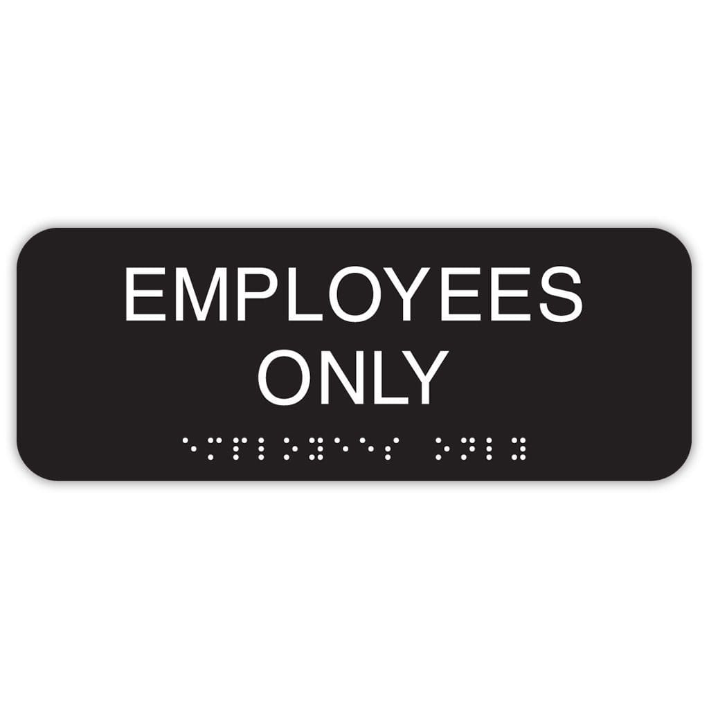 Publix Employees Only Sign, Rounded Corners - Black