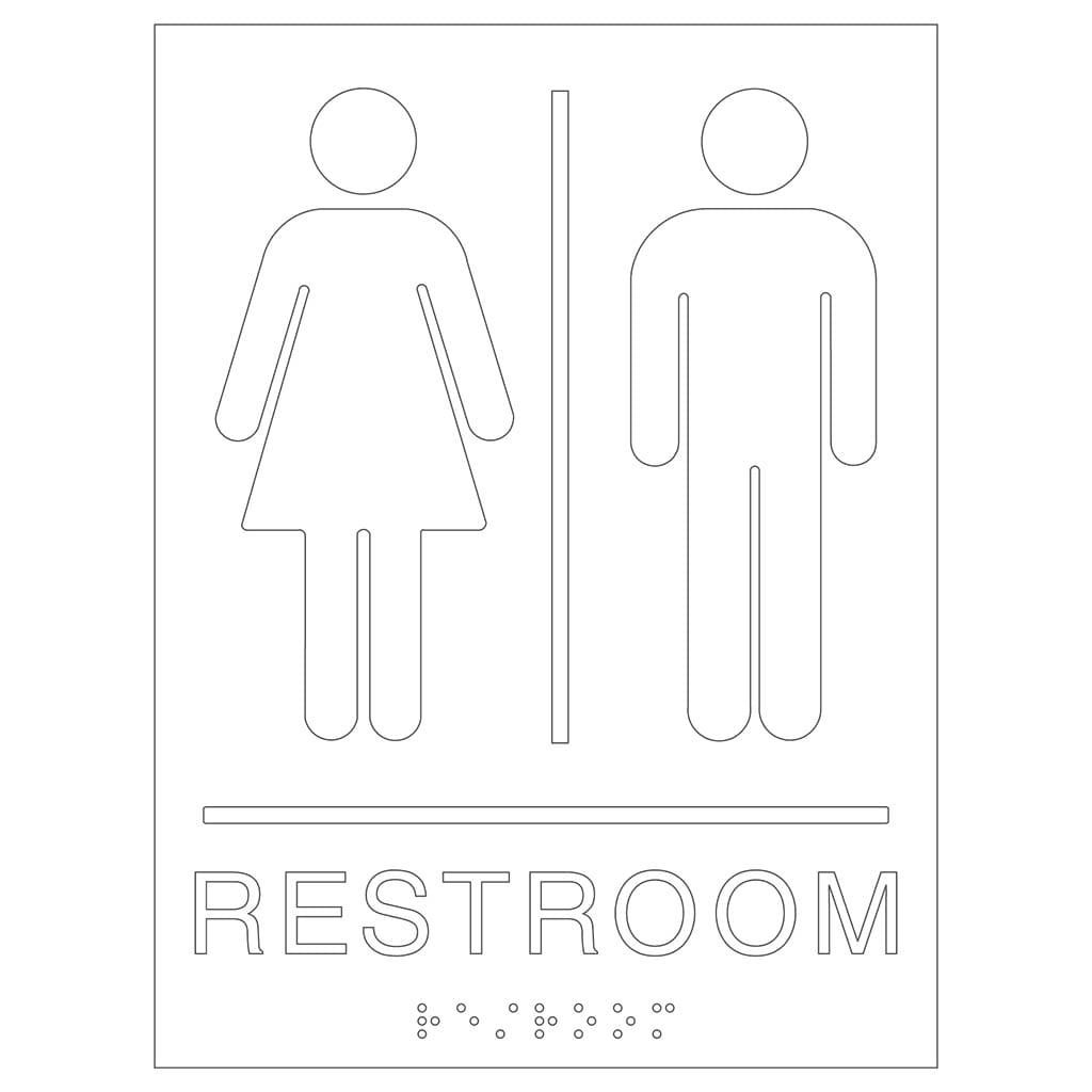 Publix Unisex Restroom, Square Corners - Clear