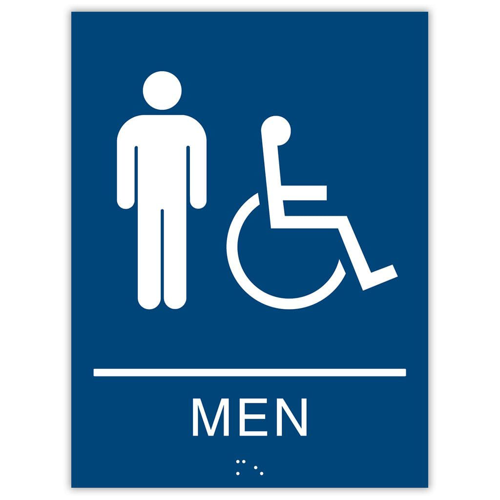 Publix Men Accessible Sign, Rectangle Corners - Blue