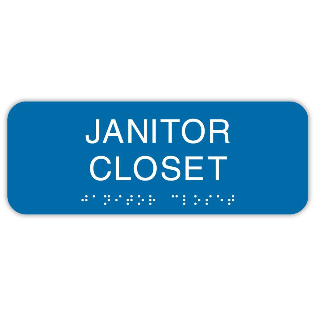 Publix Janitor Closet Sign, Rounded Corners - Blue