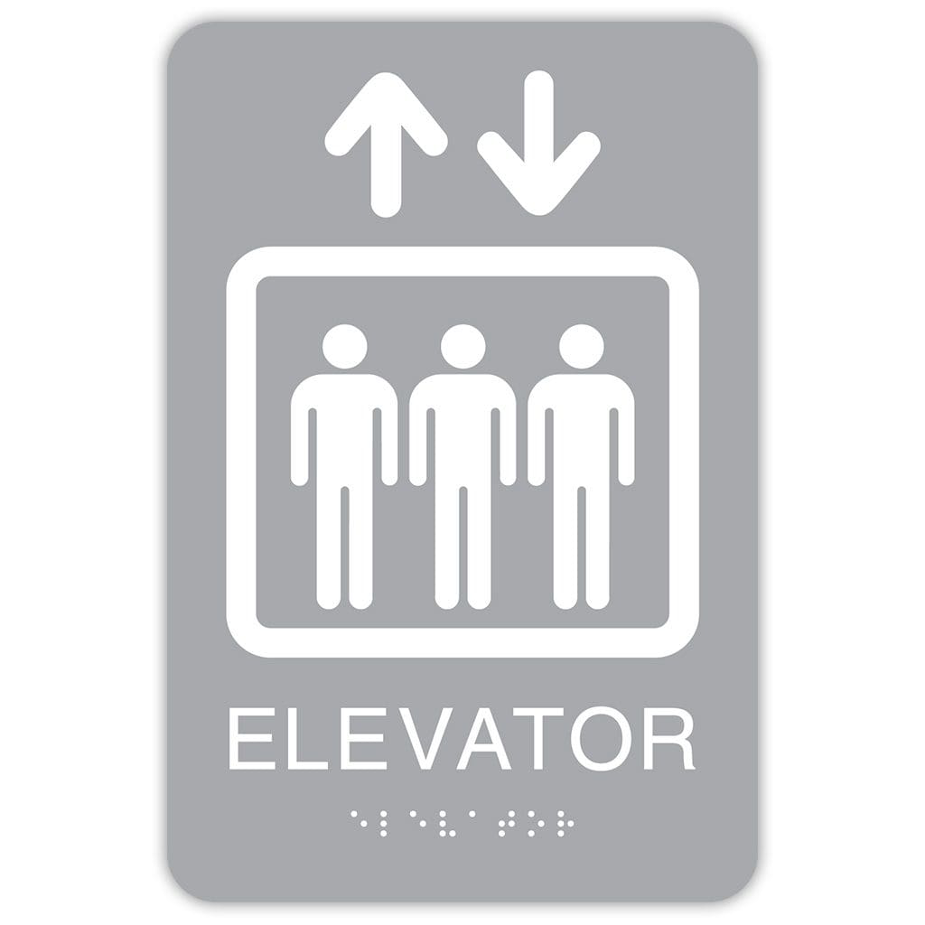 Publix Elevator Sign, Rounded Corners - Light Grey