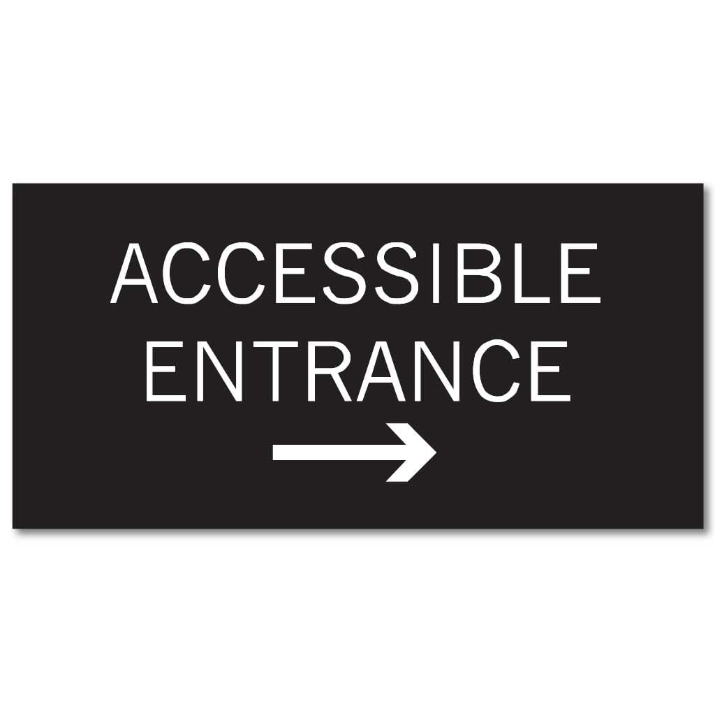 Publix Accessible Entrance Directional, Square Corners - Left - Black