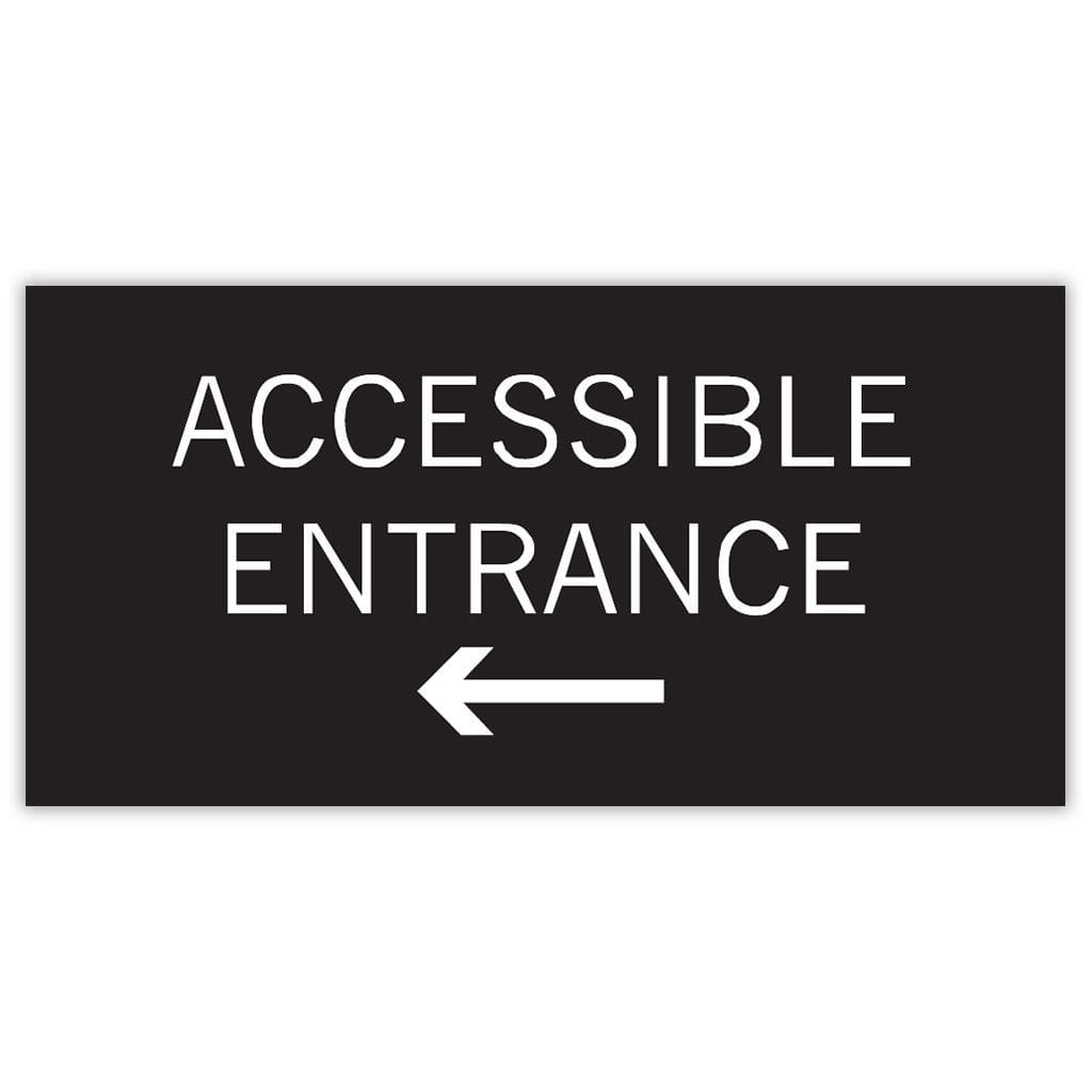 Publix Accessible Entrance Directional, Square Corners - Right - Black