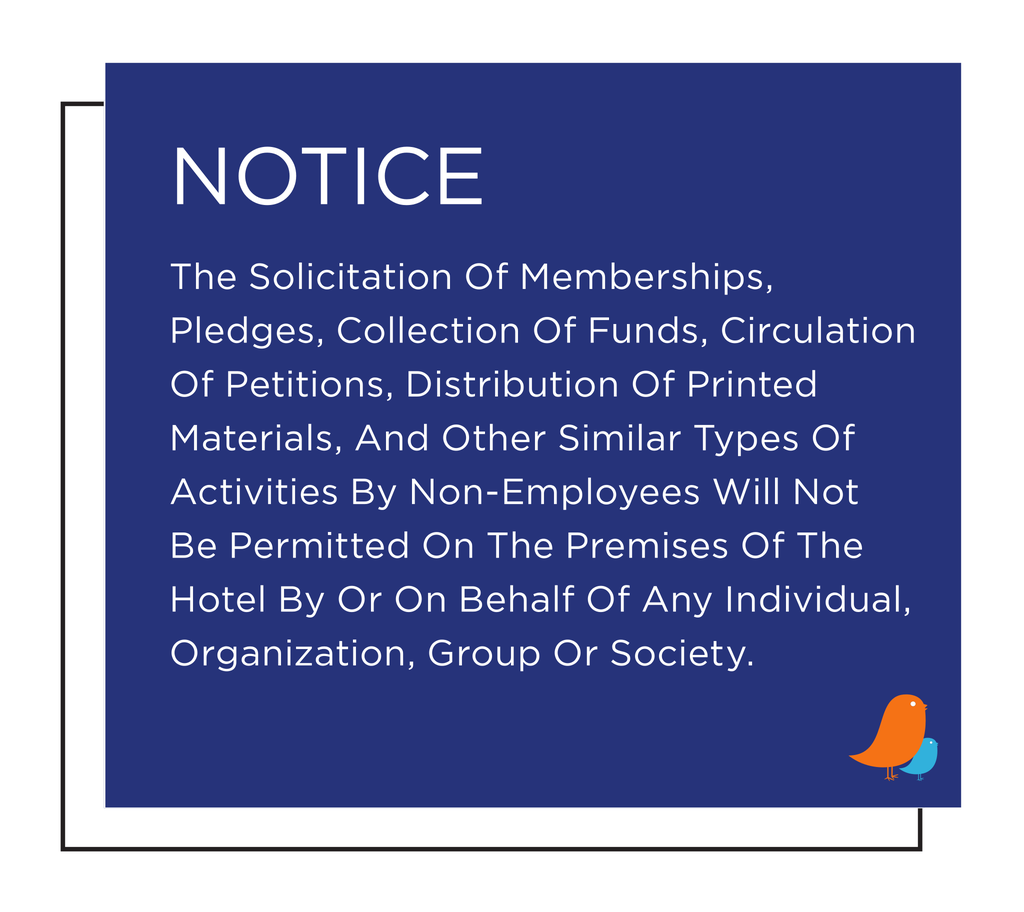 Intown Suites Notice - No Solicitation