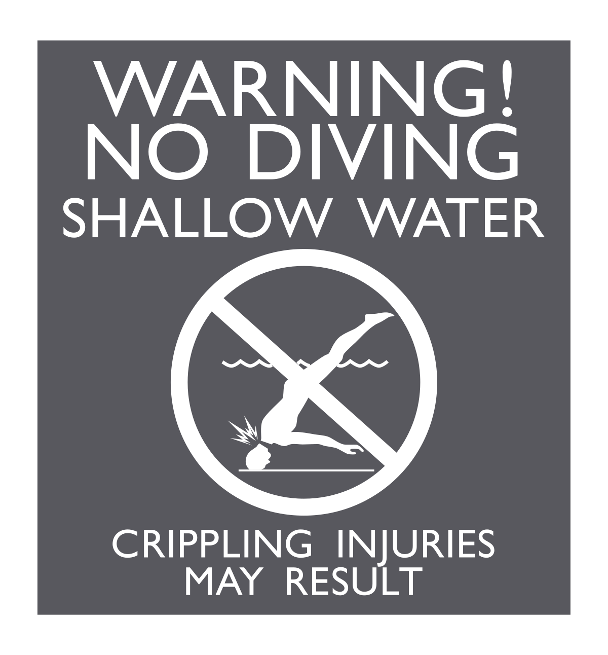 AC Hotel Pool Sign - Warning No Diving