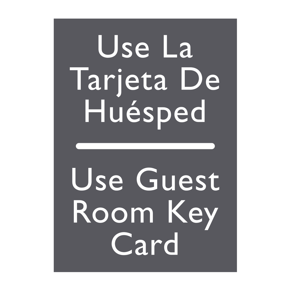 AC Hotel Informational Sign - Use Guest Key Card (Bilingual)