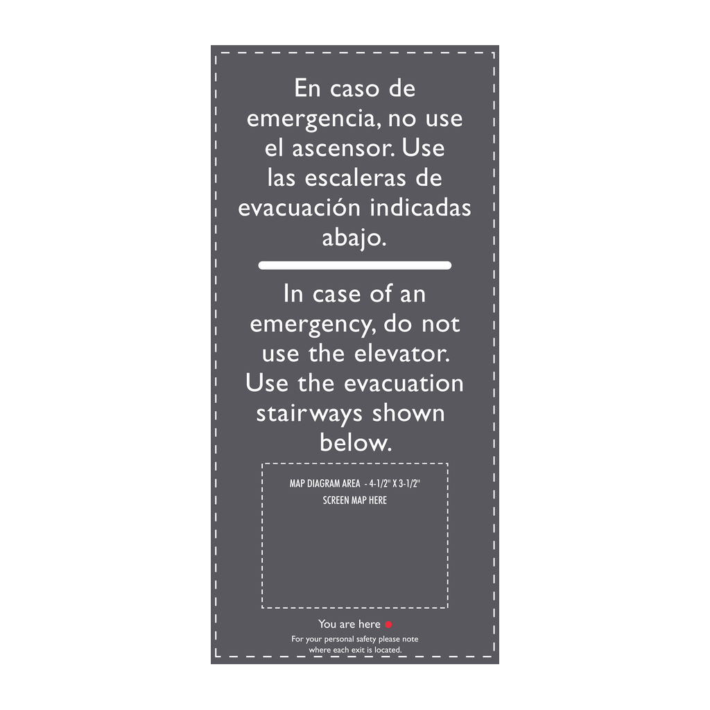 AC Hotel Evacuation Map Sign - Evacuation Stairways (Bilingual)