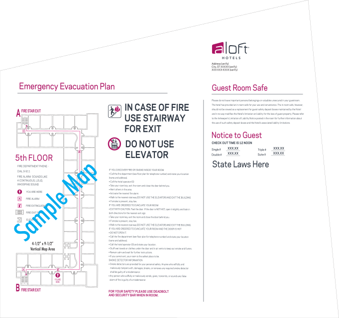 Aloft Fire Evacuation Plan (Guest Room)