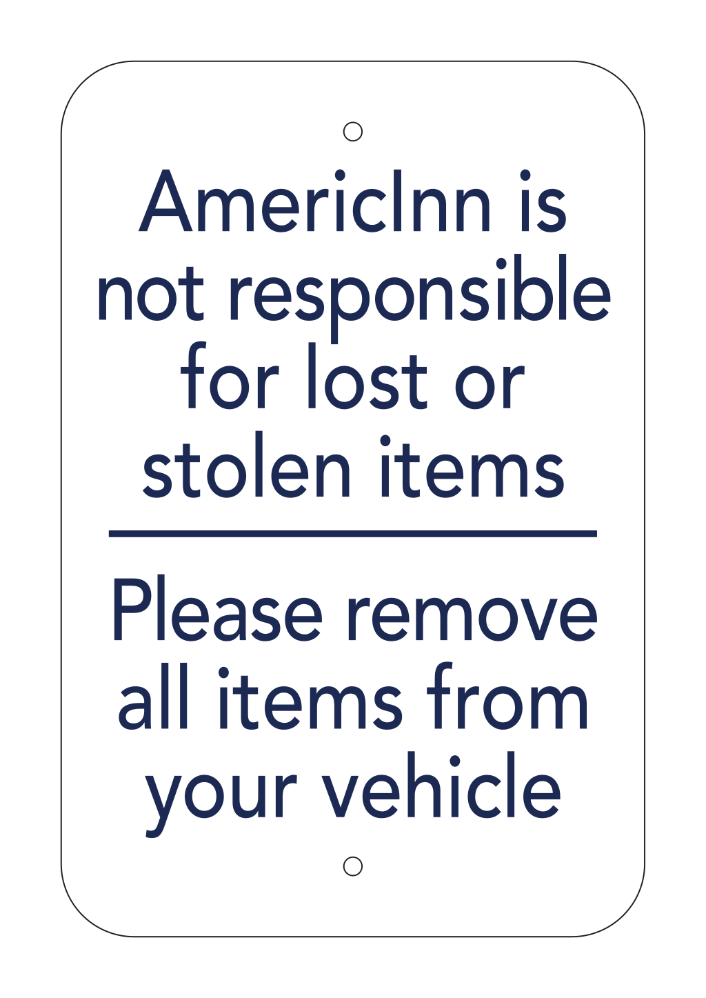 AmericInn Parking Sign (12 x 18)