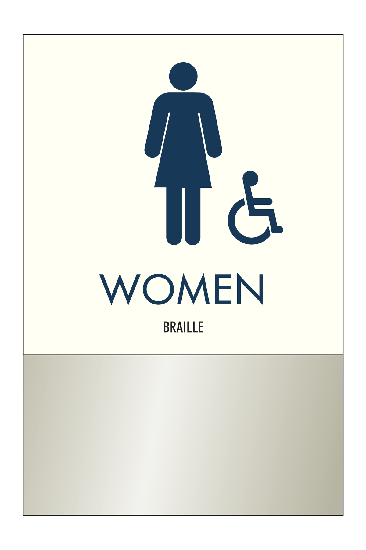 Clarion Pointe Restroom Identification - Women (Brushed Aluminum)