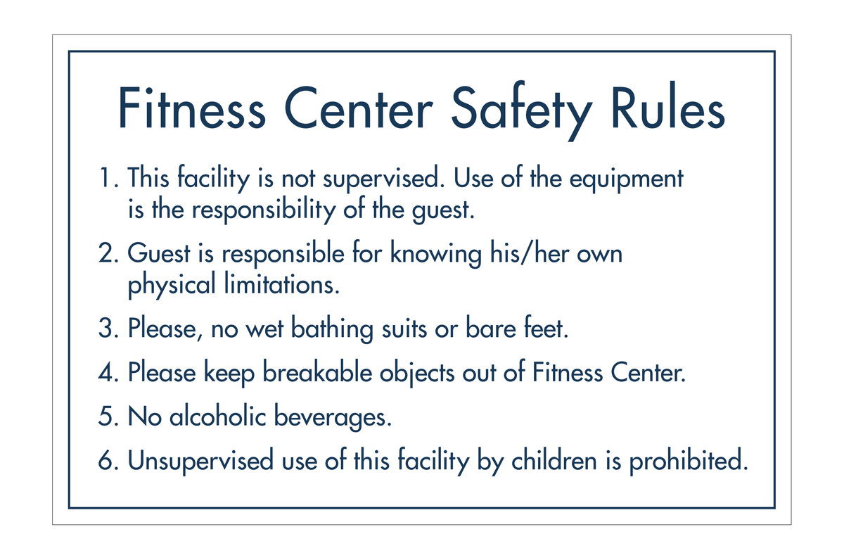 Clarion Pointe Fitness Center Guidelines