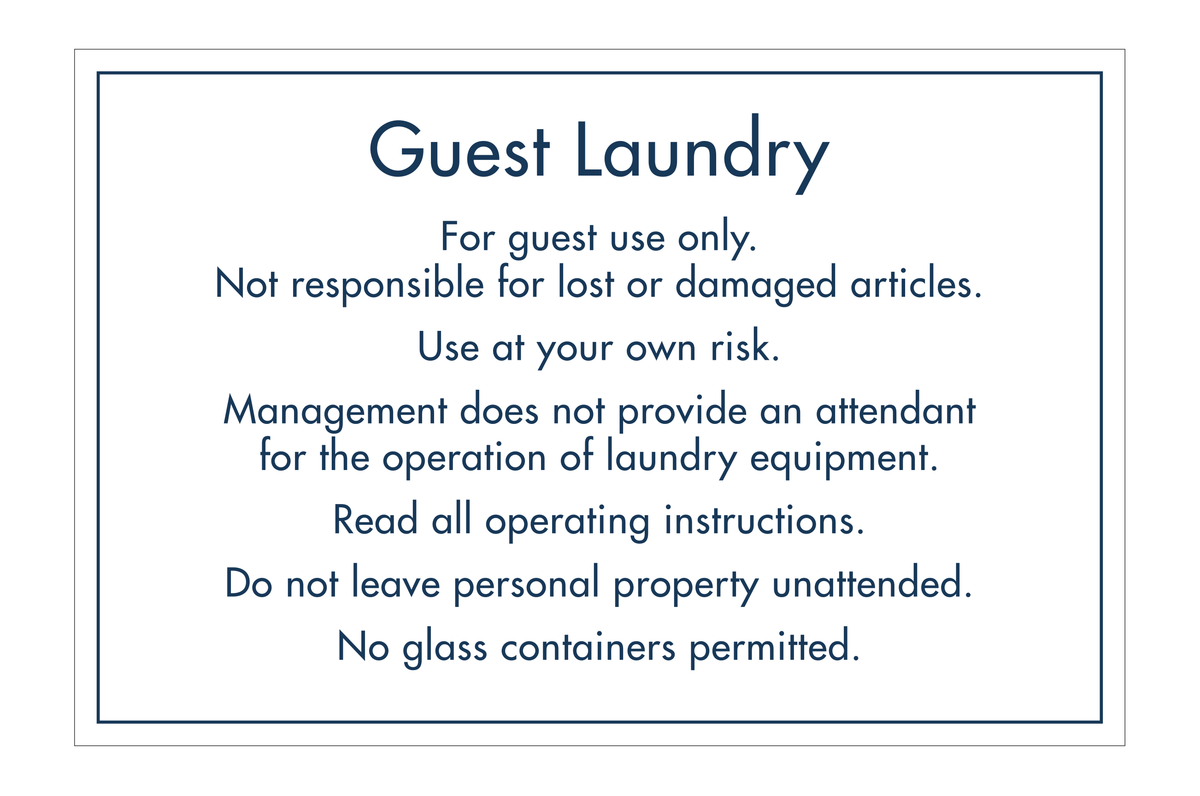 Clarion Pointe Informational - Guest Laundry Rules