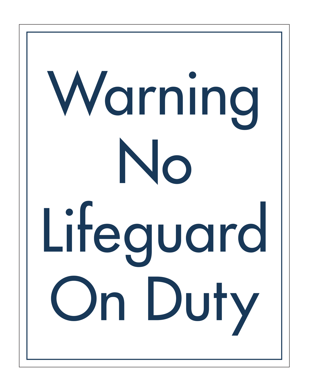 Clarion Pointe Pool Sign - Warning No Lifeguard
