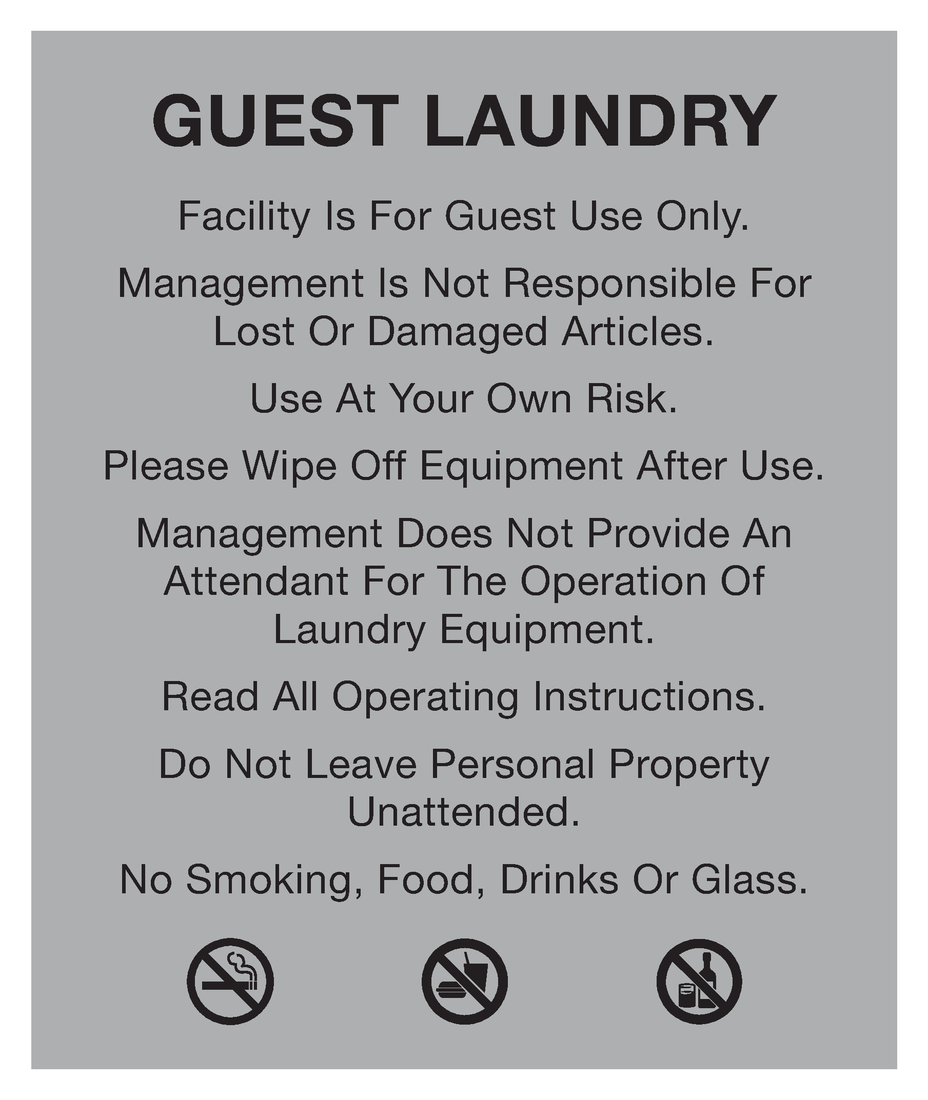 Cambria 2019 Guest Laundry Rules