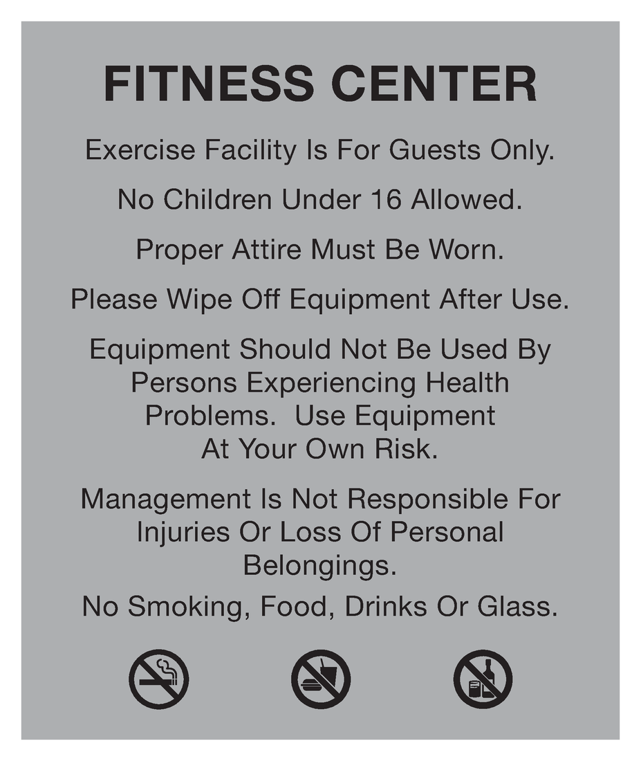 Cambria 2019 Fitness Center Guidelines
