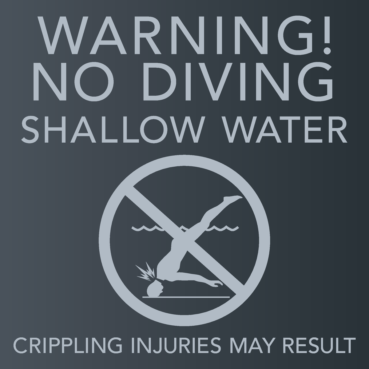 Delta Hotels No Diving Warning - Shallow Water Sign