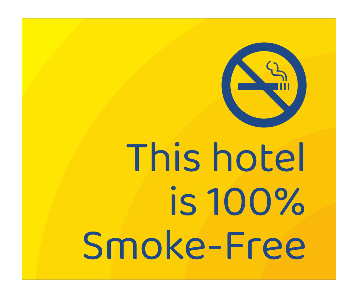 Days Inn Informational Sign - This hotel is 100% Smoke-Free (Yellow Rectangle)