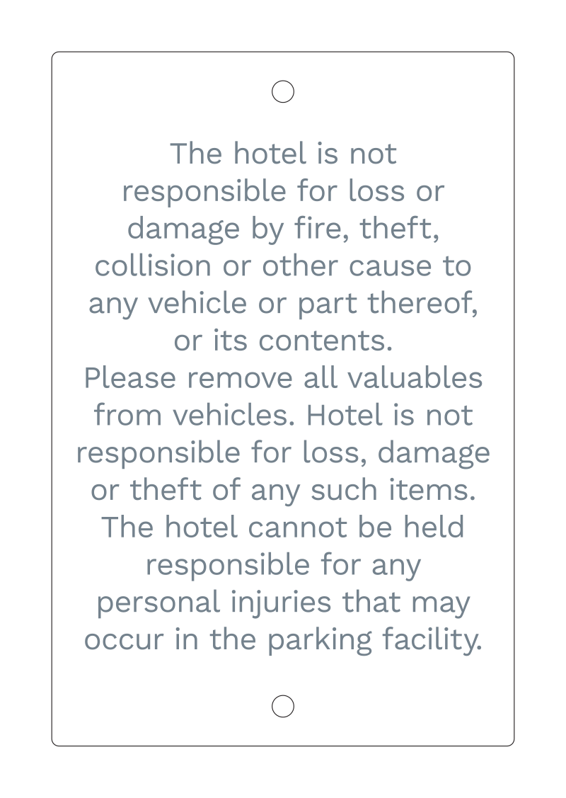 Hyatt Studios Liability Sign